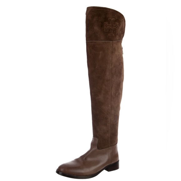 Tory Burch Brown Suede Knee-High Boots - Picture 3 of 5